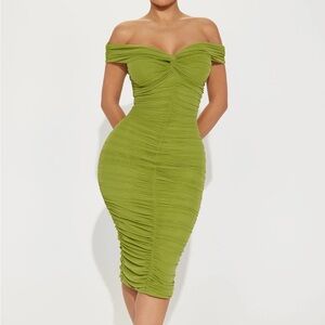 Green midi dress